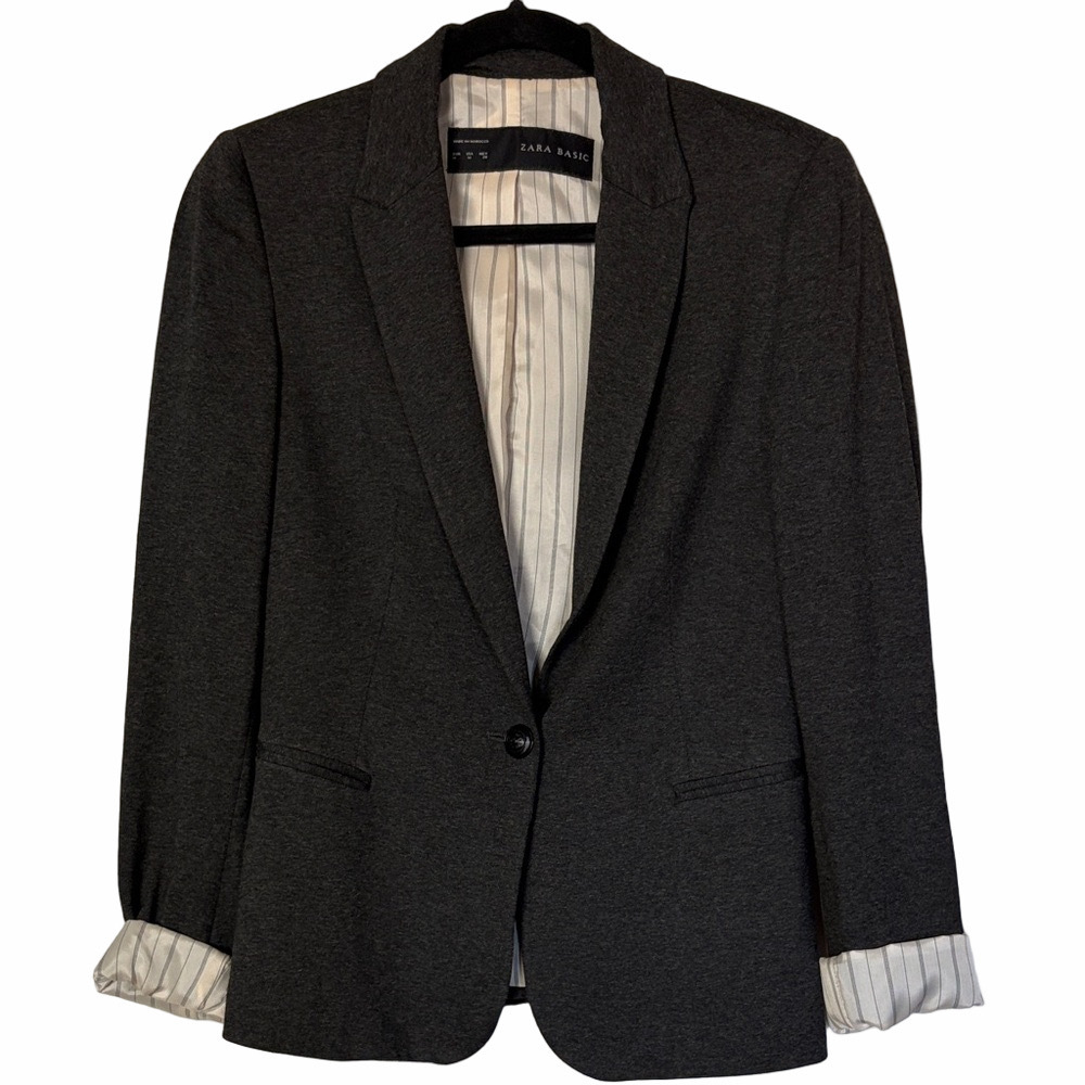 Zara Printed Cuff Blazer | EUC | Sz M - Picture 2 of 7